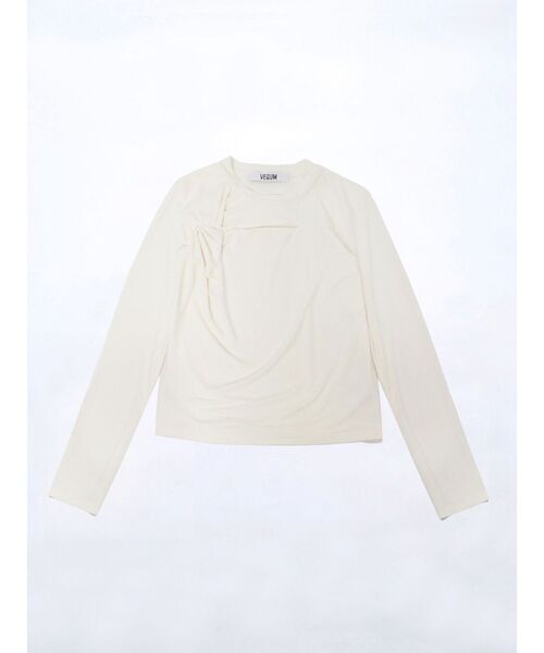 VEQUM（VEQUM）の「【VEQUM】TWIST CUTTING TOPS（Tシャツ/カットソー・レディース・ブラック/ホワイト・FREE）」の17枚目の写真