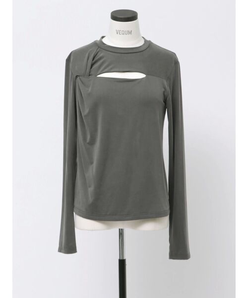 VEQUM（VEQUM）の「【VEQUM】TWIST CUTTING TOPS（Tシャツ/カットソー・レディース・ブラック/ホワイト・FREE）」の20枚目の写真