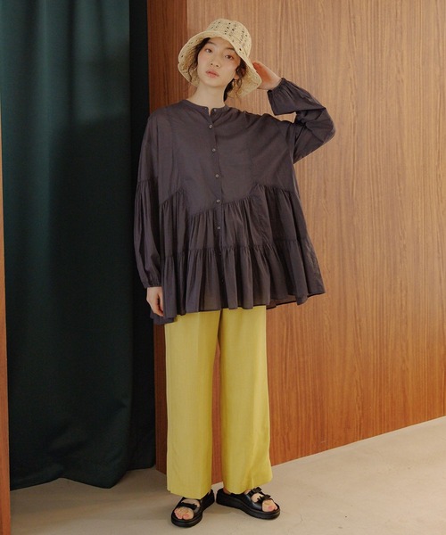 niko and...(ニコアンド)の「プレミアムローンティアードブラウス(シャツ/ブラウス・レディース・ブルー/ホワイト/ラベンダー/チャコール・MEDIUM/LARGE)」の8枚目の写真