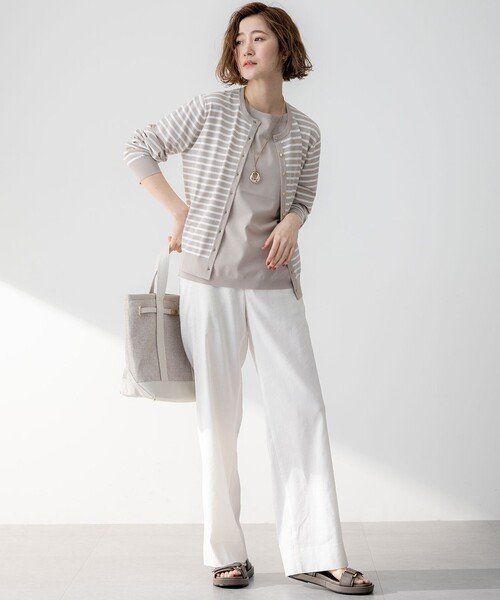 23区（ニジュウサンク）の「【洗える】レーヨンポリエステルストレッチ カーディガン（カーディガン/ボレロ・レディース・ダークグリーン系1/ベージュ系1/ブラック系5/ネイビー系5・38/40）」の7枚目の写真