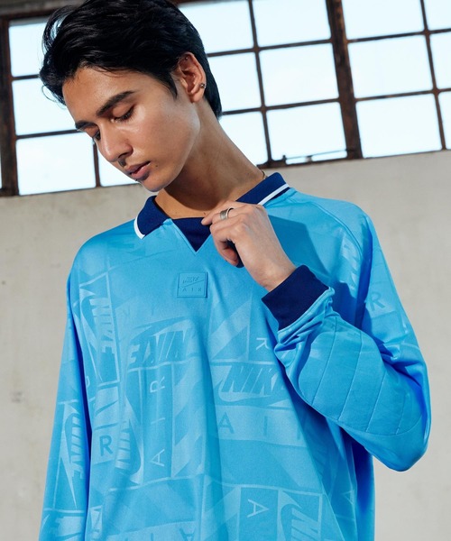 NIKE ハーフジップ ロングスリーブシャツ ブルー US S