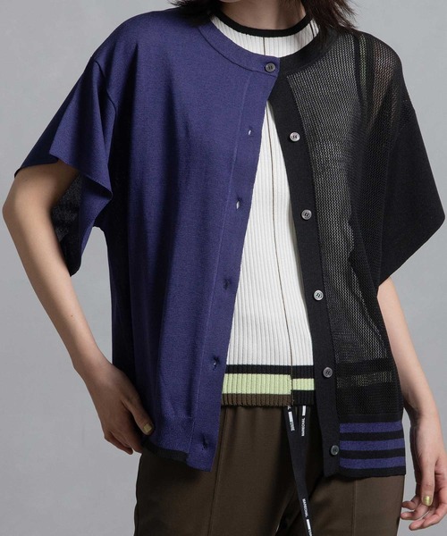 MARECHAL TERRE（マルシャルテル）の「メッシュカーデ（ニット/セーター・レディース・オレンジ/イエロー/ライトパープル/ネイビー・MEDIUM）」の2枚目の写真