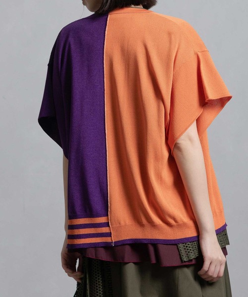 MARECHAL TERRE（マルシャルテル）の「メッシュカーデ（ニット/セーター・レディース・オレンジ/イエロー/ライトパープル/ネイビー・MEDIUM）」の14枚目の写真