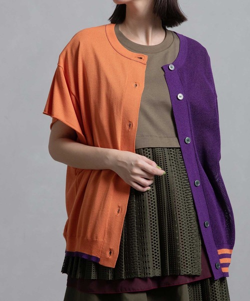 MARECHAL TERRE（マルシャルテル）の「メッシュカーデ（ニット/セーター・レディース・オレンジ/イエロー/ライトパープル/ネイビー・MEDIUM）」の12枚目の写真