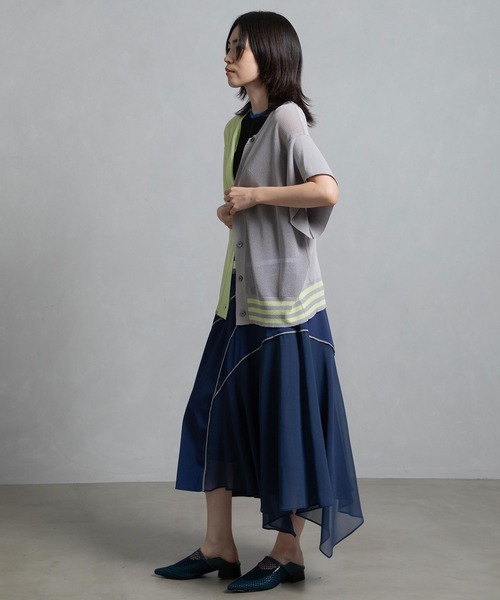 MARECHAL TERRE（マルシャルテル）の「メッシュカーデ（ニット/セーター・レディース・オレンジ/イエロー/ライトパープル/ネイビー・MEDIUM）」の7枚目の写真