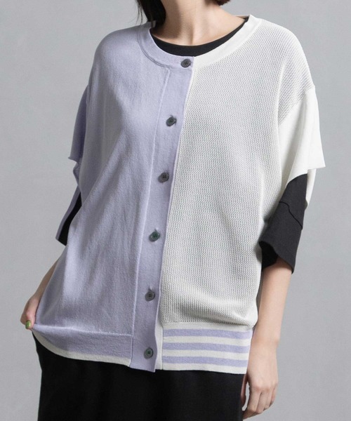 MARECHAL TERRE（マルシャルテル）の「メッシュカーデ（ニット/セーター・レディース・オレンジ/イエロー/ライトパープル/ネイビー・MEDIUM）」の9枚目の写真