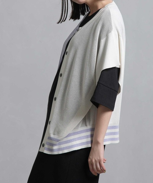 MARECHAL TERRE（マルシャルテル）の「メッシュカーデ（ニット/セーター・レディース・オレンジ/イエロー/ライトパープル/ネイビー・MEDIUM）」の10枚目の写真