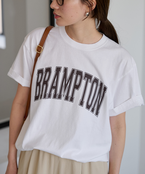 FRAMeWORK(フレームワーク)の「≪追加≫GULFCOAST SPORTSWEAR 別注CREW TEE(Tシャツ/カットソー・レディース・ライトグレー/ホワイト/ブラウン/ブラック・FREE)」の2枚目の写真