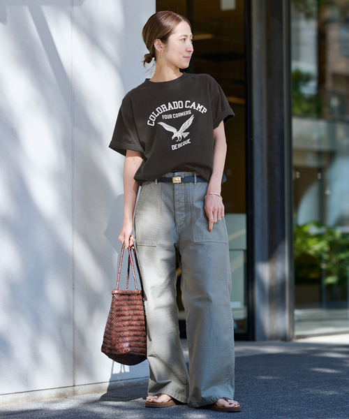 FRAMeWORK(フレームワーク)の「≪追加≫GULFCOAST SPORTSWEAR 別注CREW TEE(Tシャツ/カットソー・レディース・ライトグレー/ホワイト/ブラウン/ブラック・FREE)」の5枚目の写真