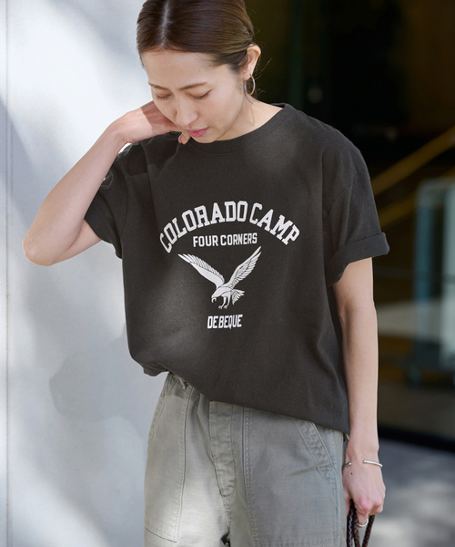 FRAMeWORK(フレームワーク)の「≪追加≫GULFCOAST SPORTSWEAR 別注CREW TEE(Tシャツ/カットソー・レディース・ライトグレー/ホワイト/ブラウン/ブラック・FREE)」の8枚目の写真