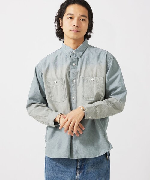 JOURNAL STANDARD relume(ジャーナルスタンダード レリューム)の「HOUSE HOLD / ハウスホールド オーバーサイズ シャンブレー シャツ(シャツ/ブラウス・メンズ・グリーン/サックスブルー/ブラック・LARGE/MEDIUM)」の8枚目の写真