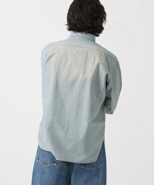 JOURNAL STANDARD relume(ジャーナルスタンダード レリューム)の「HOUSE HOLD / ハウスホールド オーバーサイズ シャンブレー シャツ(シャツ/ブラウス・メンズ・グリーン/サックスブルー/ブラック・LARGE/MEDIUM)」の9枚目の写真
