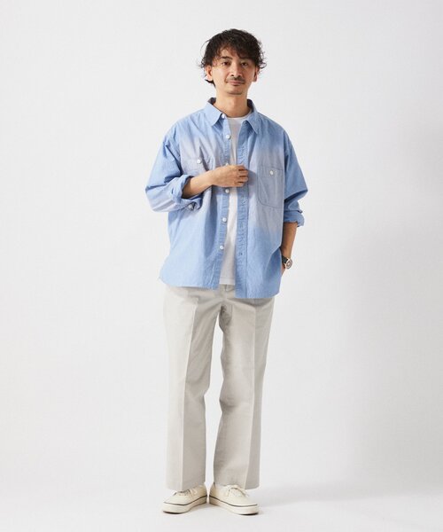 JOURNAL STANDARD relume(ジャーナルスタンダード レリューム)の「HOUSE HOLD / ハウスホールド オーバーサイズ シャンブレー シャツ(シャツ/ブラウス・メンズ・グリーン/サックスブルー/ブラック・LARGE/MEDIUM)」の12枚目の写真