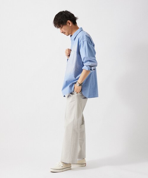 JOURNAL STANDARD relume(ジャーナルスタンダード レリューム)の「HOUSE HOLD / ハウスホールド オーバーサイズ シャンブレー シャツ(シャツ/ブラウス・メンズ・グリーン/サックスブルー/ブラック・LARGE/MEDIUM)」の17枚目の写真