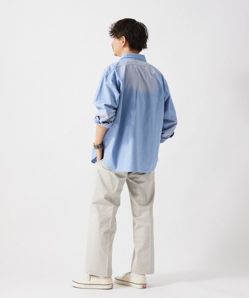 JOURNAL STANDARD relume(ジャーナルスタンダード レリューム)の「HOUSE HOLD / ハウスホールド オーバーサイズ シャンブレー シャツ(シャツ/ブラウス・メンズ・グリーン/サックスブルー/ブラック・LARGE/MEDIUM)」の18枚目の写真