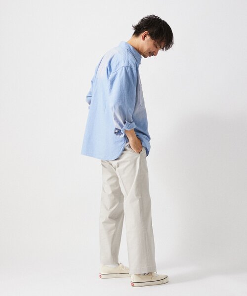 JOURNAL STANDARD relume(ジャーナルスタンダード レリューム)の「HOUSE HOLD / ハウスホールド オーバーサイズ シャンブレー シャツ(シャツ/ブラウス・メンズ・グリーン/サックスブルー/ブラック・LARGE/MEDIUM)」の19枚目の写真