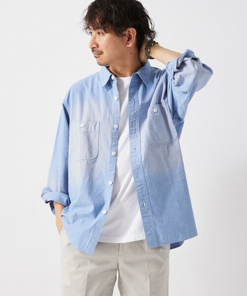 JOURNAL STANDARD relume(ジャーナルスタンダード レリューム)の「HOUSE HOLD / ハウスホールド オーバーサイズ シャンブレー シャツ(シャツ/ブラウス・メンズ・グリーン/サックスブルー/ブラック・LARGE/MEDIUM)」の20枚目の写真