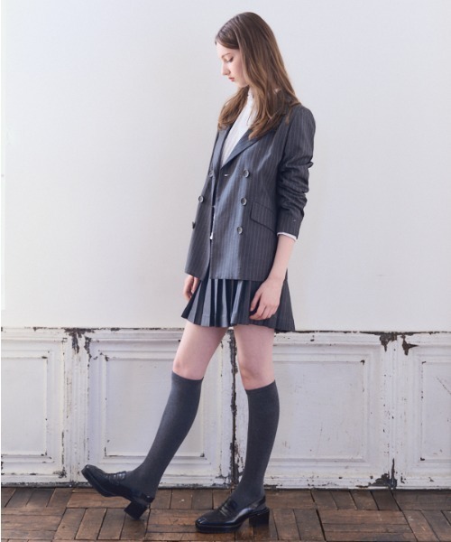 Meline M(メリンエム)の「Timeless Modern Stripe Jacket タイムレスモダンストライプジャケット(テーラードジャケット・レディース・グレー・FREE)」の13枚目の写真