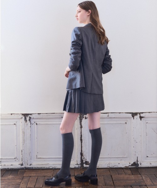 Meline M(メリンエム)の「Timeless Modern Stripe Jacket タイムレスモダンストライプジャケット(テーラードジャケット・レディース・グレー・FREE)」の15枚目の写真