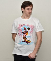 AVALON(U.Q)（アバロン）の「桜舞姫（白） JINプラス半袖Tシャツ（Tシャツ/カットソー）」