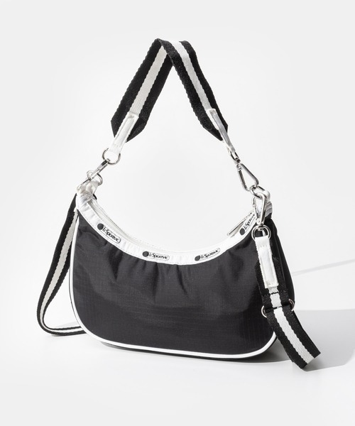 LESPORTSAC(レスポートサック) ショルダーバッグ美品  - 白×黒 パイソン LeSportsac（レスポートサック） ショルダーバッグ レディース E/W