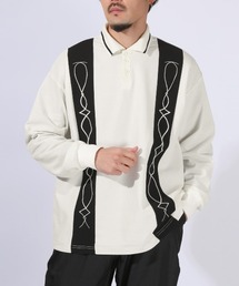 LUXSTYLE（ラグスタイル）の「刺繍切り替え長袖ポロシャツ（ポロシャツ・メンズ）」