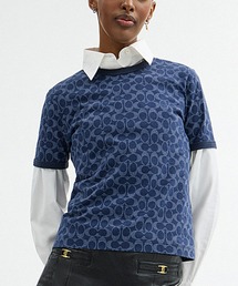 COACH ネイビー Tシャツ 半袖 NONNATIVE（ノンネイティブ）/ COACH S/S V-NECK TEE COTTON