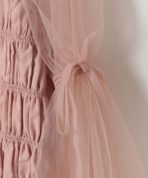 セール】シャーリングチュールブラウス 327109（シャツ/ブラウス