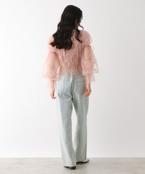 Heather（ヘザー）の「シャーリングチュールブラウス　327109（シャツ/ブラウス・レディース・ピンク/アイボリー/チャコールグレー・FREE）」の17枚目の写真
