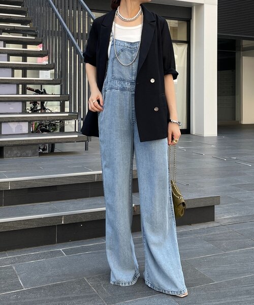 未使用　リヨセルデニムオールインワン DouDou オールインワン 「新色追加」リヨセルデニム