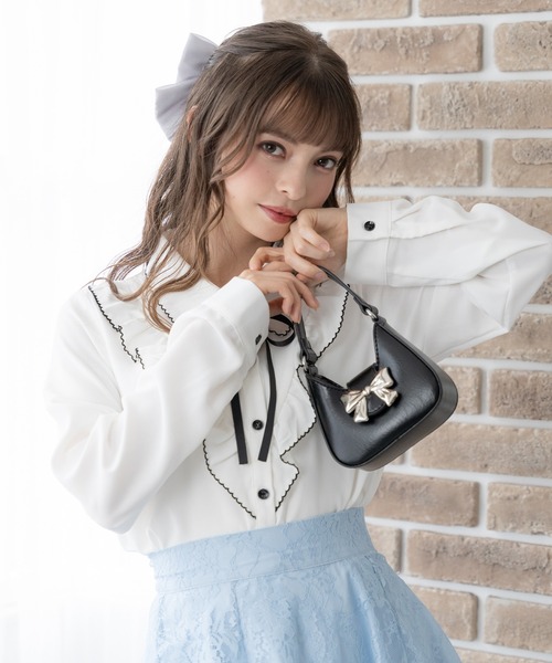 DearMyLoveRose（ディアマイラブローズ）の「リボンモチーフ2wayハンドバッグ（トートバッグ・レディース・シルバー/ブラック系その他/ベビーピンク/ピンク系その他/ブラック/ホワイト/ホワイト系その他・FREE）」の13枚目の写真