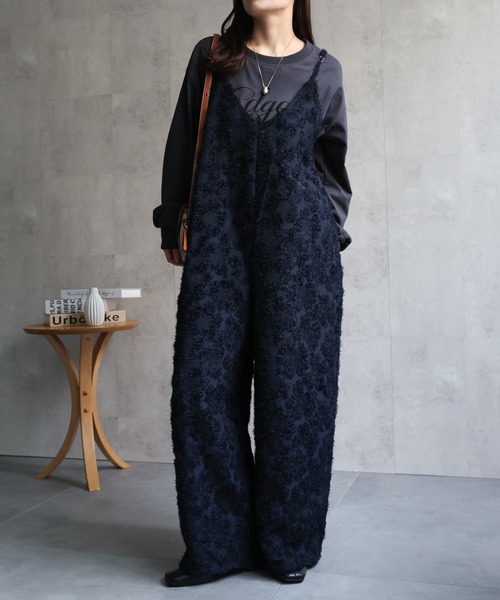 セール】フラワージャガードキャミサロペット（サロペット