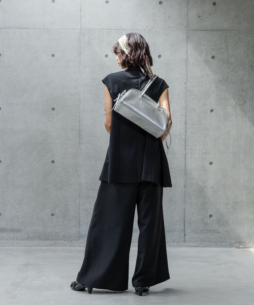 PAGEBOY（ページボーイ）の「ワイドタックパンツ（スラックス・レディース・ブラック/ベージュ/ストライプ/チャコールグレー・FREE）」の11枚目の写真