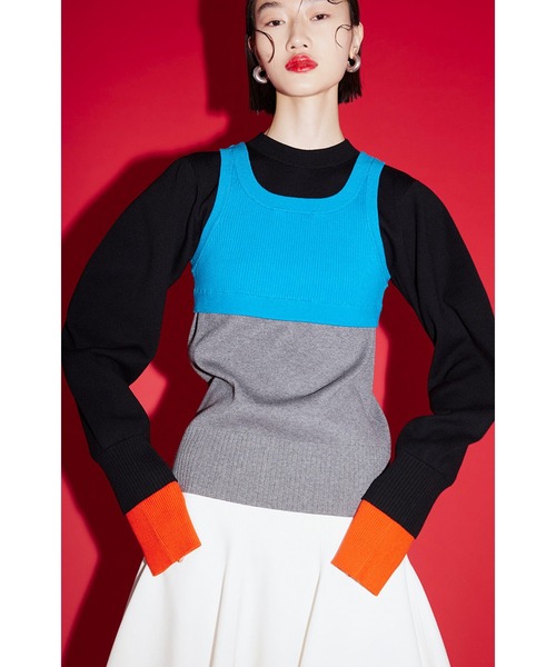 BLOCKING KT BUSTIER SET（ニット/セーター）｜OMMO（オーエムエムオー