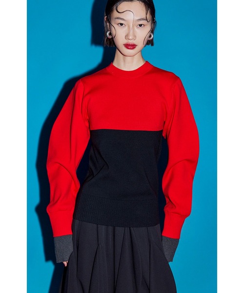 セール】BLOCKING KT BUSTIER SET（ニット/セーター）｜OMMO（オーエム