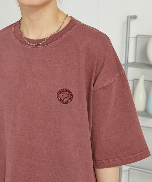 CHALLENGER】ピグメント加工 ワンポイント ロゴ刺繍 Tシャツ（L