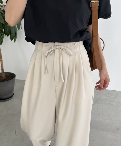 CAPRICIEUX LE'MAGE(カプリシューレマージュ)の「【低身長サイズあり】ドロストパンツ(その他パンツ・レディース・ライトベージュ/ブラック/グレー・36/38/PS)」の8枚目の写真