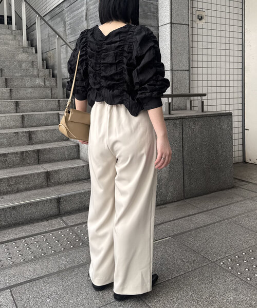 CAPRICIEUX LE'MAGE(カプリシューレマージュ)の「【低身長サイズあり】ドロストパンツ(その他パンツ・レディース・ライトベージュ/ブラック/グレー・36/38/PS)」の19枚目の写真