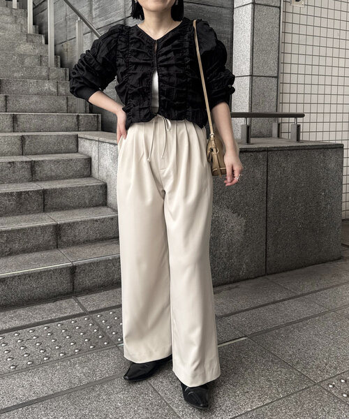 CAPRICIEUX LE'MAGE(カプリシューレマージュ)の「【低身長サイズあり】ドロストパンツ(その他パンツ・レディース・ライトベージュ/ブラック/グレー・36/38/PS)」の21枚目の写真