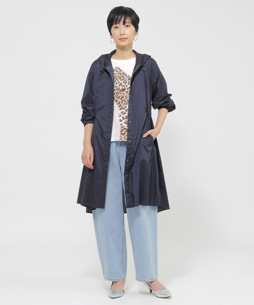 EVEX by KRIZIA(エヴェックスバイクリツィア)の「【L】【はっ水】【ウォッシャブル】シアーストレッチパッカブルコート(ステンカラーコート・レディース・ダークネイビー/ピンク系その他2・44)」の4枚目の写真