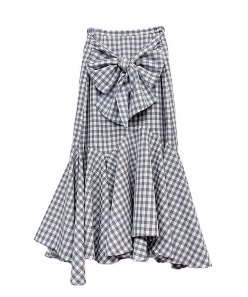 HONEY MI HONEY(ハニーミーハニー)の「ribbon frill long skirt(スカート・レディース・ブラック/チェック/ホワイト・FREE)」の3枚目の写真
