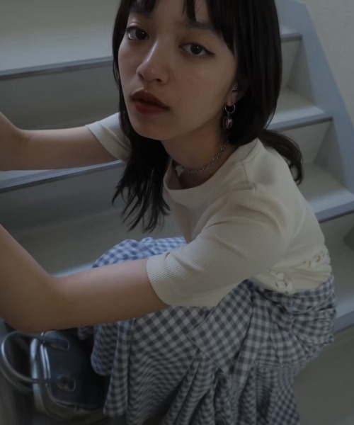 HONEY MI HONEY(ハニーミーハニー)の「ribbon frill long skirt(スカート・レディース・ブラック/チェック/ホワイト・FREE)」の18枚目の写真
