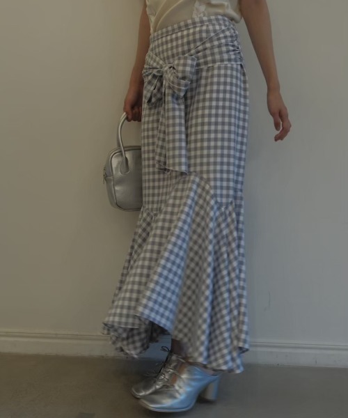 HONEY MI HONEY(ハニーミーハニー)の「ribbon frill long skirt(スカート・レディース・ブラック/チェック/ホワイト・FREE)」の22枚目の写真