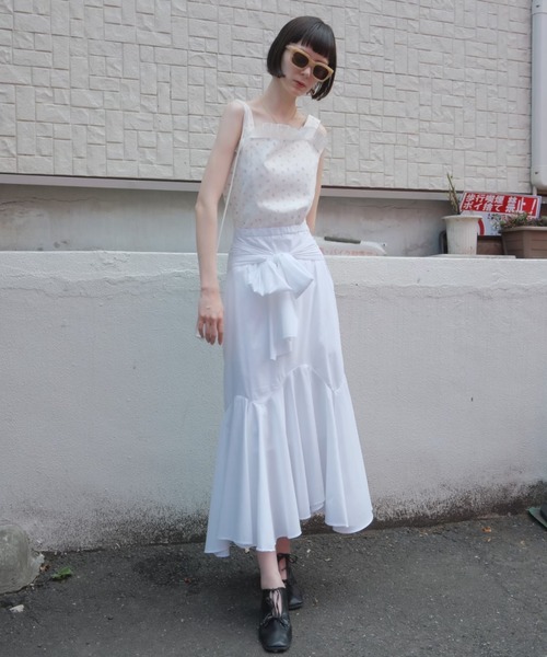 HONEY MI HONEY(ハニーミーハニー)の「ribbon frill long skirt(スカート・レディース・ブラック/チェック/ホワイト・FREE)」の12枚目の写真