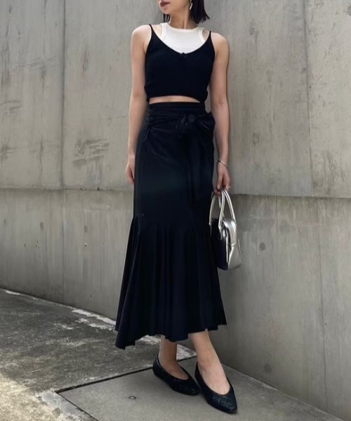HONEY MI HONEY(ハニーミーハニー)の「ribbon frill long skirt(スカート・レディース・ブラック/チェック/ホワイト・FREE)」の16枚目の写真