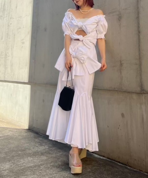 ハニーミーハニーフリルデザイン ロングスカート