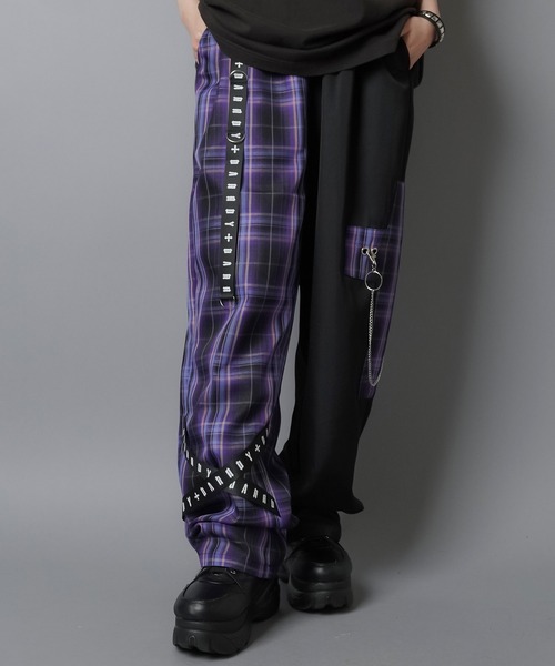 DARRDY（ダーディー）の「【DARRDY/ダーディー】アシンメトリーワイドパンツ/チェック（その他パンツ・レディース・パープル/ブルー/レッド・ONESIZE）」の3枚目の写真
