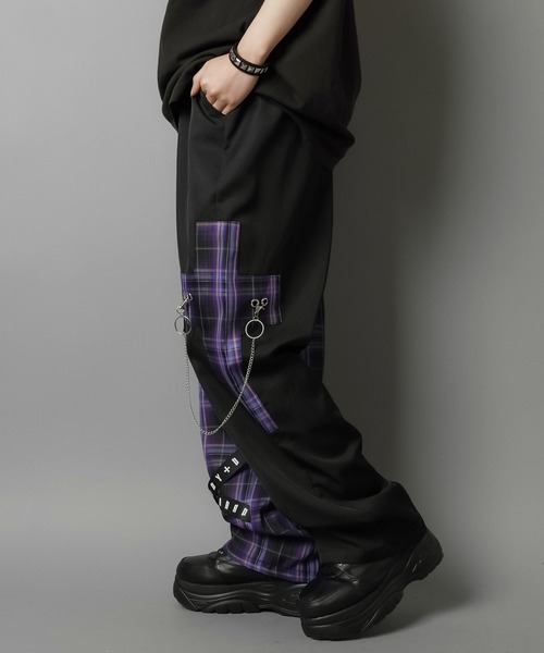 DARRDY（ダーディー）の「【DARRDY/ダーディー】アシンメトリーワイドパンツ/チェック（その他パンツ・レディース・パープル/ブルー/レッド・ONESIZE）」の6枚目の写真