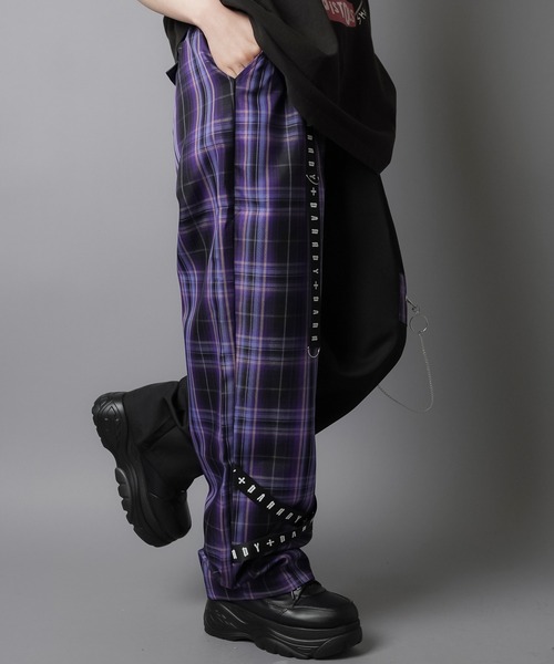 DARRDY（ダーディー）の「【DARRDY/ダーディー】アシンメトリーワイドパンツ/チェック（その他パンツ・レディース・パープル/ブルー/レッド・ONESIZE）」の7枚目の写真