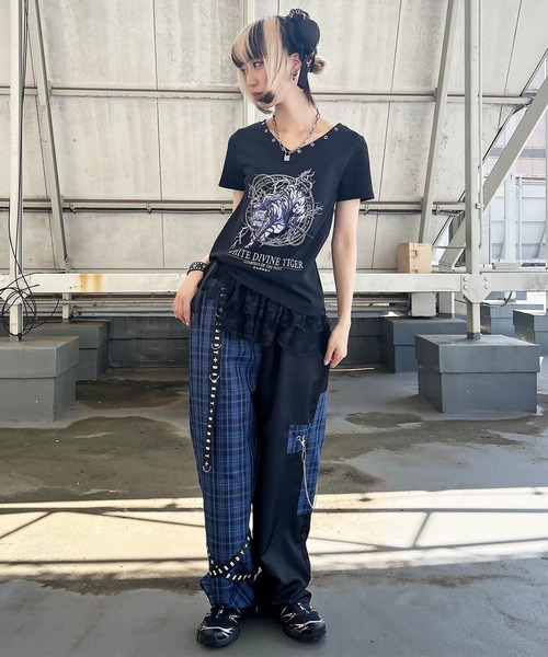 DARRDY（ダーディー）の「【DARRDY/ダーディー】アシンメトリーワイドパンツ/チェック（その他パンツ・レディース・パープル/ブルー/レッド・ONESIZE）」の22枚目の写真